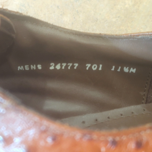 Stacy Adams "Armento" All-Over Mustard Ostrich Print Shoes, US M 11-1/2 - Picture 8 of 9